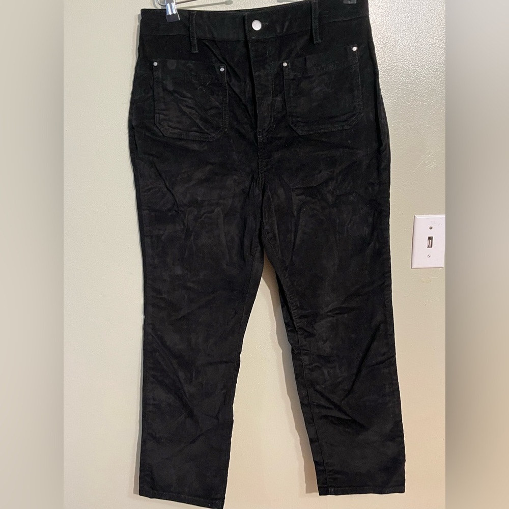 Boden Black Denim Straight Corduroy Ankle  Pants Size 10